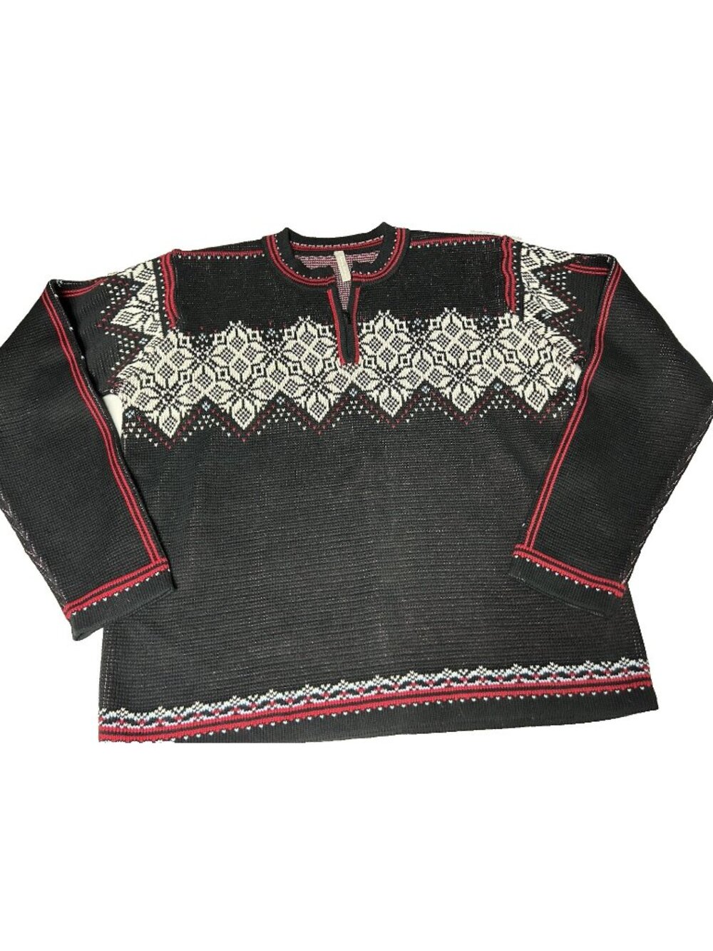Hanna Andersson Nordic Sweater Black Red White Adult Unisex Size M